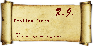 Rehling Judit névjegykártya